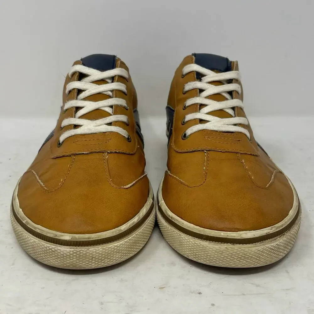Cat & Jack Retro Tan Copper Caramel Gibson Faux Leather Sneakers Youth Boys 5